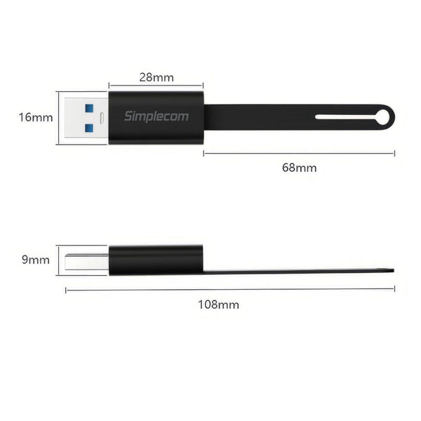 Simplecom Ca132 Usb A Male To Usb C Female Adapter 3.2 Gen Data & Charging Double Side 10Gbps Other Computer Cables