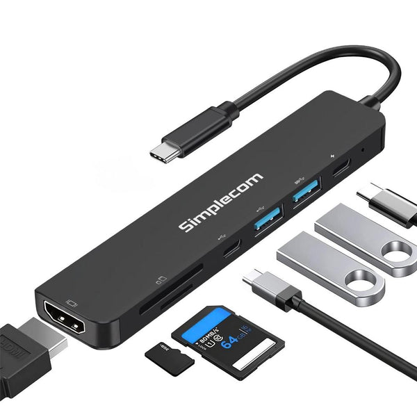 Simplecom Ch547 Usb In 1 Multiport Adapter Hub Hdmi Card Reader Pd Usb Cables Hubs & Adapters