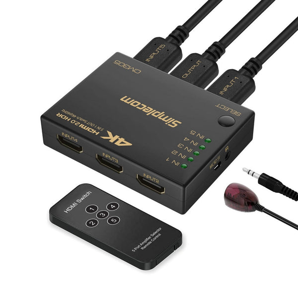 Simplecom Cm305 Ultra Hd Way Hdmi Switch In 1 Out Splitter 4K@60Hz Splitters & Combiners