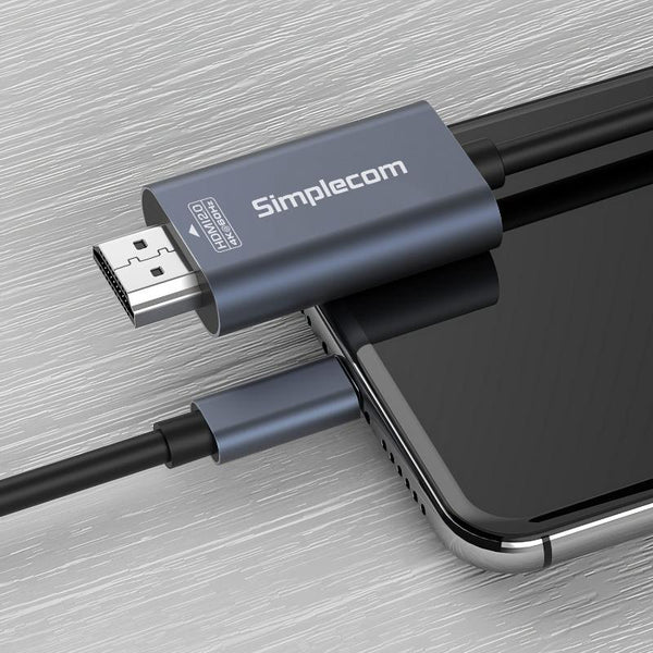 Simplecom Da322 Usb C Type To Hdmi 2.0 Cable 2M Hdcp 4K@60Hz Usb Cables Hubs & Adapters
