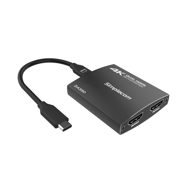 Simplecom Da330 Usb C To Dual Hdmi Mst Adapter 4K@60Hz With Pd And Audio Out Video Cables & Adapters