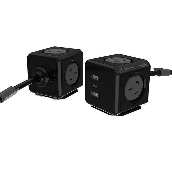 Allocacoc Powercube Extended 4 Outlets 2 Usb + 1 C Pd 20W With Surge 1.5M Black (11407 Aueuac) Power Strips & Surge Protectors