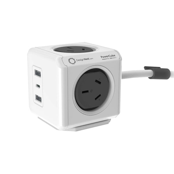 Allocacoc Powercube Extended 4 Outlets 2 Usb + 1 C Pd 20W With Surge 1.5M Grey (11407 Aueuac) Power Strips & Surge Protectors