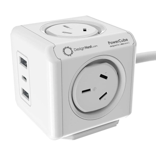 Allocacoc Powercube Extended 4 Outlets 2 Usb + 1 C Pd 20W With Surge 1.5M Black (11407 Aueuac) Power Strips & Surge Protectors
