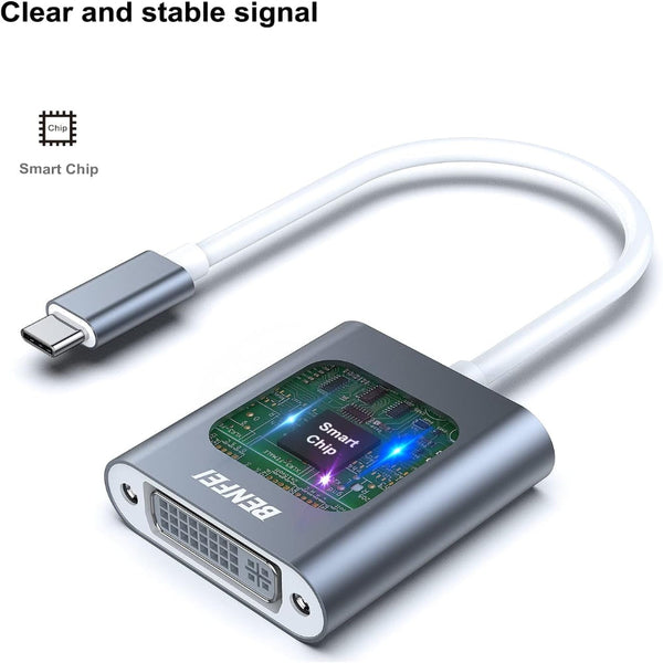 Benfei 000164Gy Usb C To Dvi Adapter [Thunderbolt 3/4 Compatible] Monitor/Av Cables & Adapters