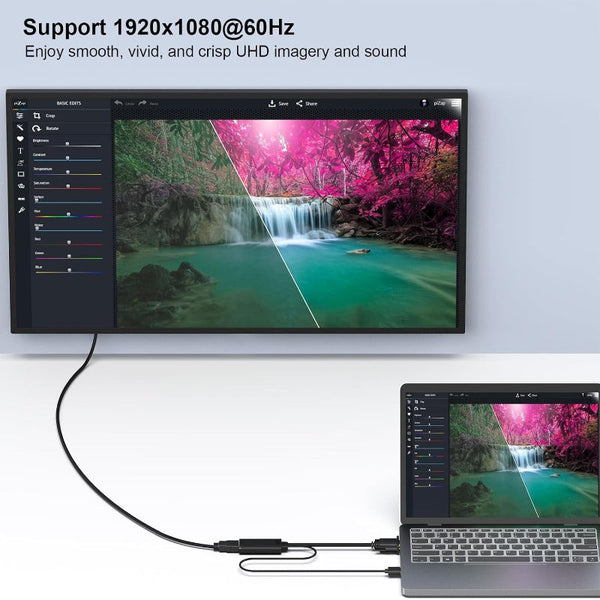 Benfei 210Bk Vga To Hdmi Adapter With Audio Support And 1080P Resolution Monitor/Av Cables & Adapters