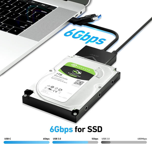 Benfei 221Bk Usb 3.0 To Sata Iii Hard Drive Adapter For 2.5/3.5 Inch Hdd/Ssd With 12V/2A Power Support Uasp Usb Cables Hubs & Adapters