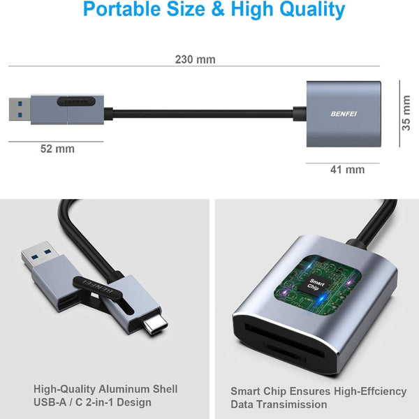 Benfei Usb Type C/Type A To Sd Tf Card Reader Memory Card Readers & Adapters