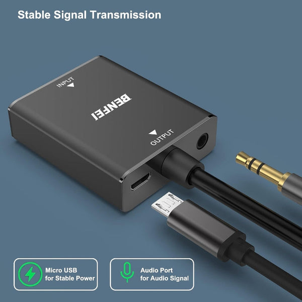Benfei Hdmi To Vga Uni Directional Computer Monitor Adapter (Female Male) With 3.5Mm Audio Jack Monitor/Av Cables & Adapters