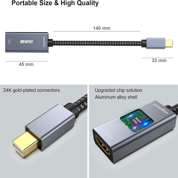 Benfei Mini Dp To Hdmi Adapter (Thunderbolt Compatible) Monitor/Av Cables & Adapters