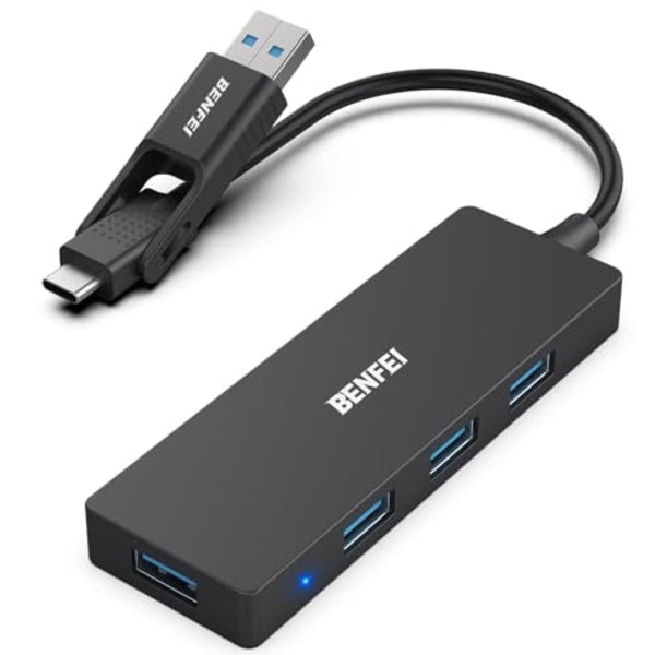 Benfei 000291Bk 4 Port Usb 3.0 Ultra Flat Data Hub C With Ports Adapter Usb Cables Hubs & Adapters