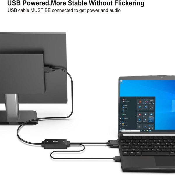 Benfei 324Bk Vga To Hdmi Cable With Audio 1080P Uni Directional 1.8M Monitor/Av Cables & Adapters