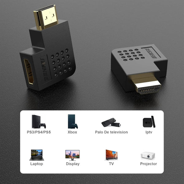 Benfei Hdmi Male To Female Right Angle 90 Degree Adapter Video Cables & Adapters