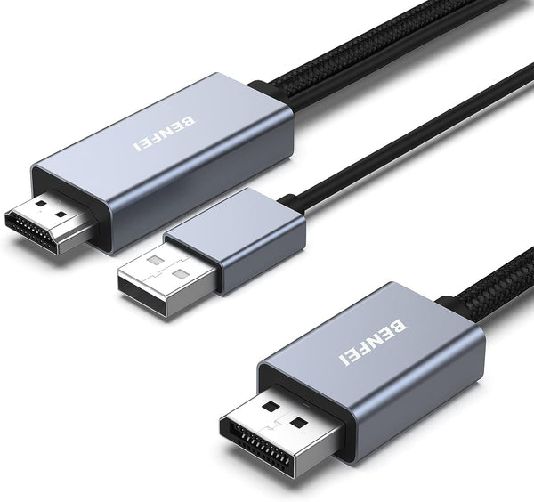 Benfei 344Gy 1M Hdmi To Displayport Unidirectional 4K Active Cable With Usb Powered Monitor/Av Cables & Adapters