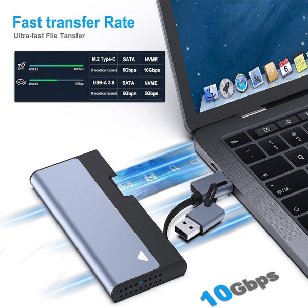 Benfei 345Gy M.2 Nvme Sata Ssd Enclosure 10 Gbps Usb Type C/Type A To Pci Key/(B+M) Drive Enclosures & Docks