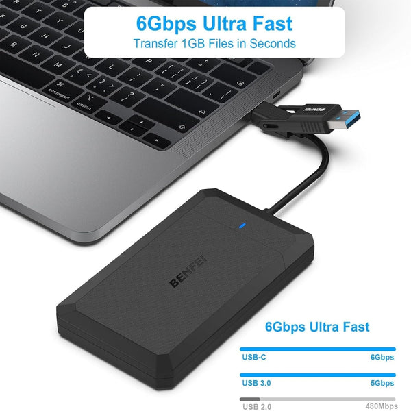 Benfei 2.5 Inch Sata To Usb Tool Free External Hard Drive Enclosure Usb Cables Hubs & Adapters
