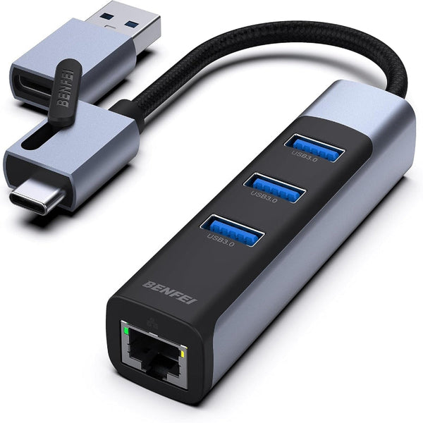 Benfei 350Gy 2 In 1 Usb C+Usb 3.0 To Rj45 Gigabit Ethernet Port Hub Usb Cables Hubs & Adapters