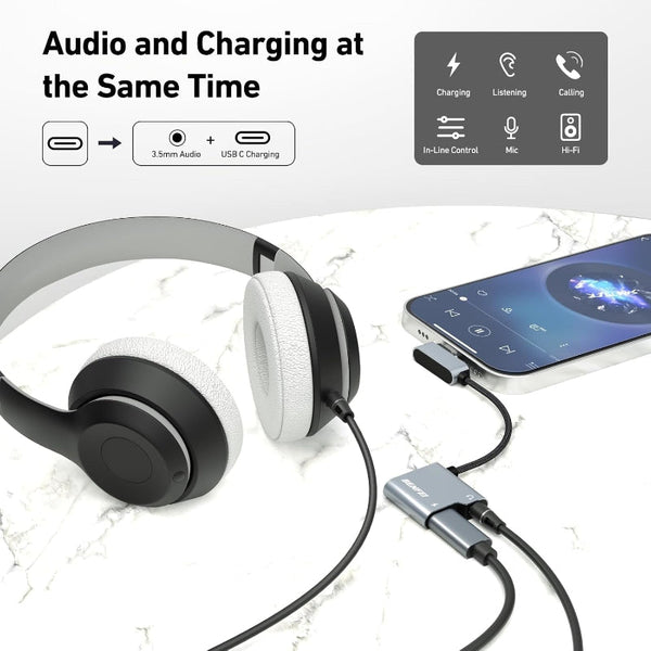 Benfei Usb C To Audio Jack Adapter With 60W Fast Charging Audio Cables & Adapters
