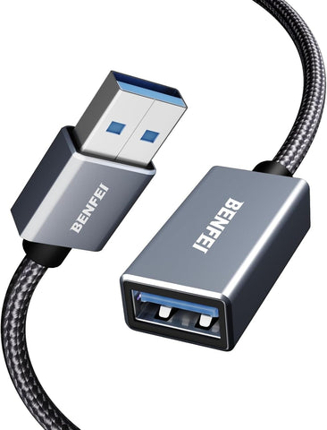 Benfei 393Gy 2M Usb3.0 Male To Female Extension Cable Nylon Braided Usb Cables Hubs & Adapters