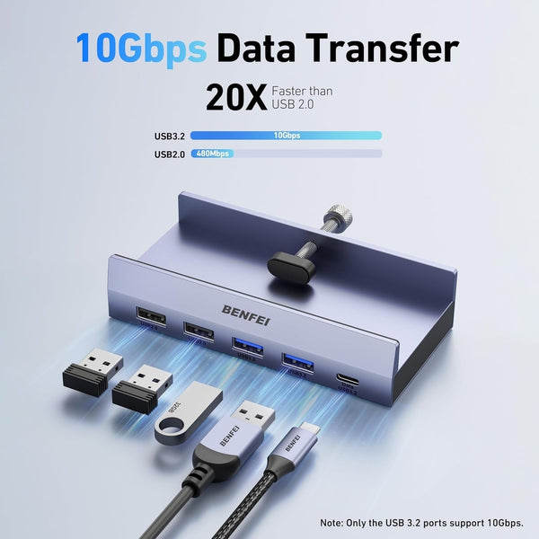 Benfei 396Gy Usb C 8 In 1 Docking Hdmi 4K/60Hxz+Usb C(10G)+2Xusb A(10G)+2Xusb2.0+Rj45+Pd100w Usb Cables Hubs & Adapters