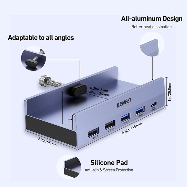 Benfei 396Gy Usb C 8 In 1 Docking Hdmi 4K/60Hxz+Usb C(10G)+2Xusb A(10G)+2Xusb2.0+Rj45+Pd100w Usb Cables Hubs & Adapters