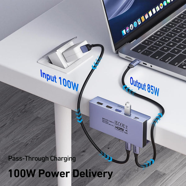Benfei 396Gy Usb C 8 In 1 Docking Hdmi 4K/60Hxz+Usb C(10G)+2Xusb A(10G)+2Xusb2.0+Rj45+Pd100w Usb Cables Hubs & Adapters