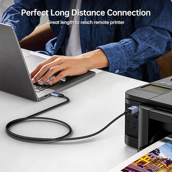 Benfei 405Gy 1M Usb To C Printer Cable Nylon Braided Premium Aluminium Alloy Case Usb Cables Hubs & Adapters