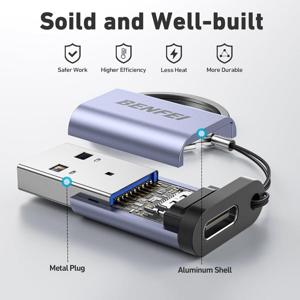 Benfei 407Gy Usb Type A To C Adapter Male Female Supporting 5V 3A Charging And 10Gbps Data Transmit Usb Cables Hubs & Adapters