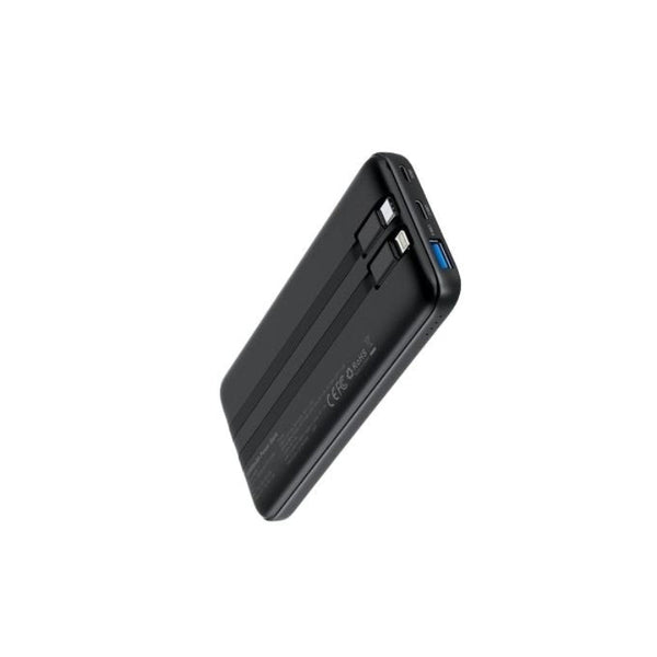 Choetech B654 10000Mah Pwer Bank 22.5W Usb A / Usb C Micro With Built In Lightning Cable Black Battery Chargers
