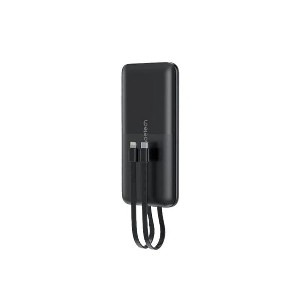 Choetech B654 10000Mah Pwer Bank 22.5W Usb A / Usb C Micro With Built In Lightning Cable Black Battery Chargers