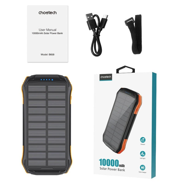Chargers & Cradles Choetech B658 10000Mah Solar Power Bank