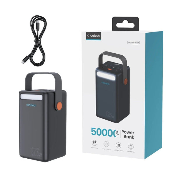 Chargers & Cradles Choetech B664 50000Mah Pd65w Power Bank With Led Flashlight Lcd Display