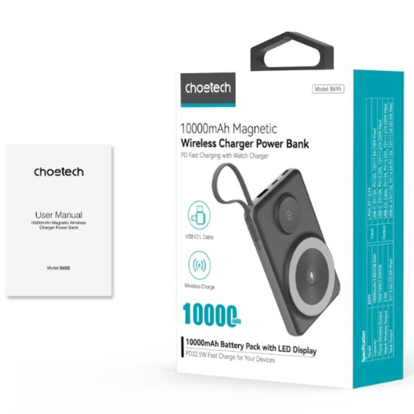 Choetech 10000Mah Power Bank With Usb A And Magleap Wireless Charge Batteries