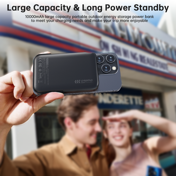 Choetech B743 Bk 10000Mah Pd20w Magnetic Power Bank With Holder Black Chargers & Cradles