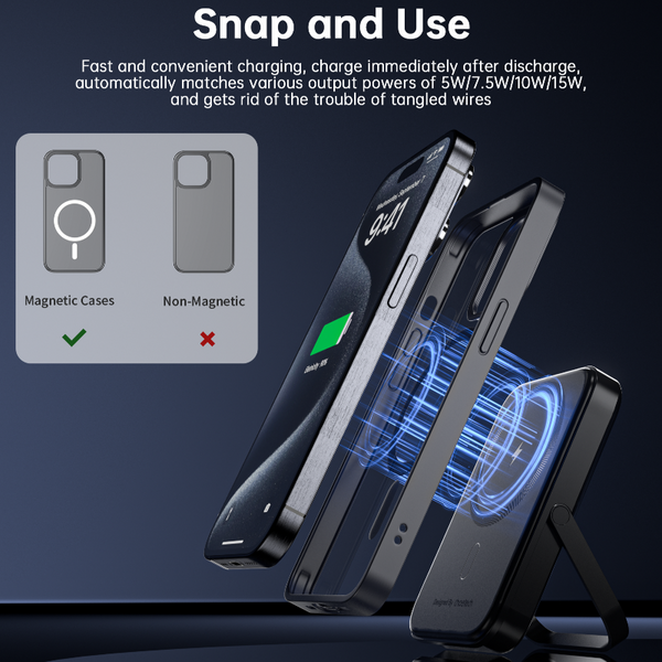 Choetech B743 Bk 10000Mah Pd20w Magnetic Power Bank With Holder Black Chargers & Cradles