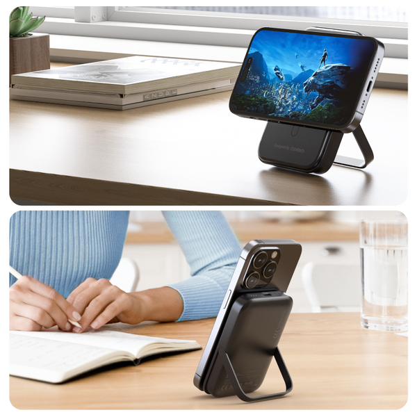 Choetech B743 Bk 10000Mah Pd20w Magnetic Power Bank With Holder Black Chargers & Cradles