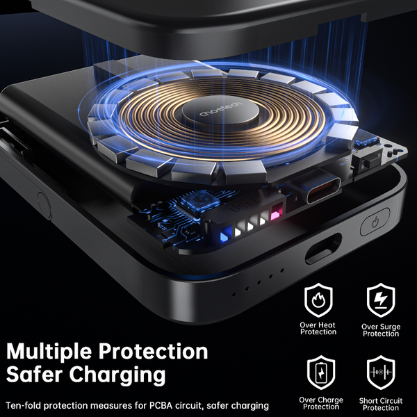 Choetech B743 Bk 10000Mah Pd20w Magnetic Power Bank With Holder Black Chargers & Cradles