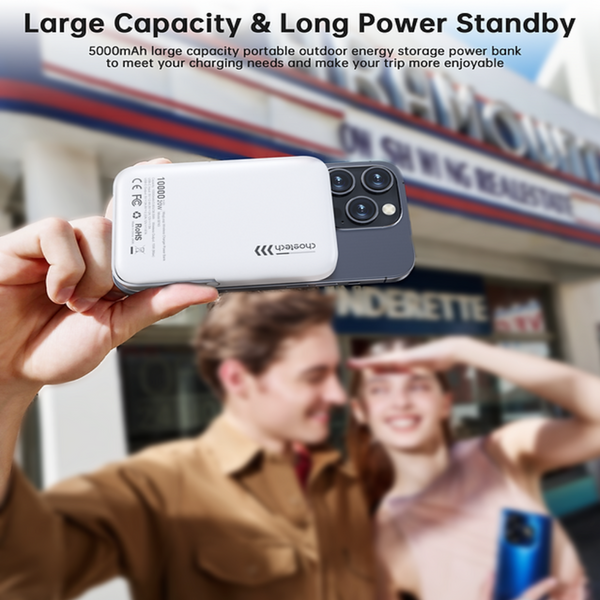 Chargers & Cradles Choetech B743 Wh 10000Mah Pd20w Magnetic Power Bank With Holder White