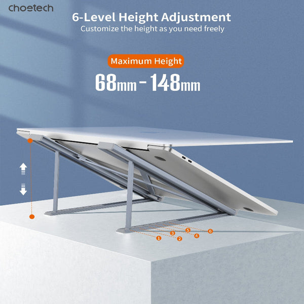 Choetech H055 Gy Aluminum Foldable Laptop Stand Stands Holders & Car Mounts
