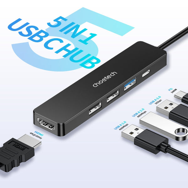 Choetech Hub M80 5 In 1 Multifunctional Usb Cables Hubs & Adapters