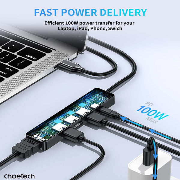 Choetech Hub M80 5 In 1 Multifunctional Usb Cables Hubs & Adapters