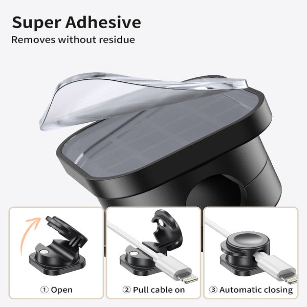 Choetech Mcc001 Bk 6 Pack Professional Grade Magnetic Lock Cord Holder Clips Black Cable Ties & Organisers