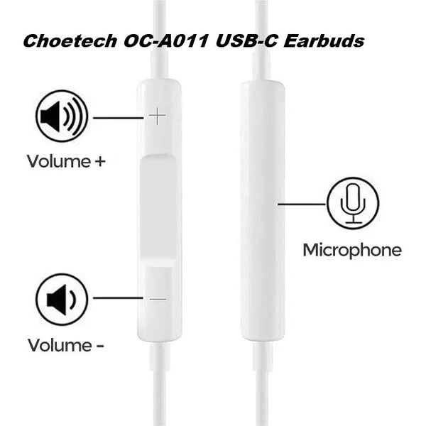 Choetech Oc A011 Usb In Ear Headphones 1.2M White Wired Earphones