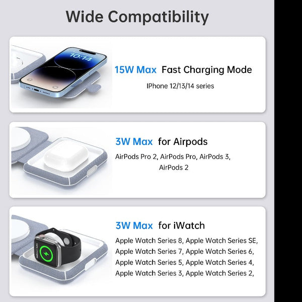 Chargers & Cradles Choetech T323 2 In 1 Magsafe&Mfi Wireless Charger