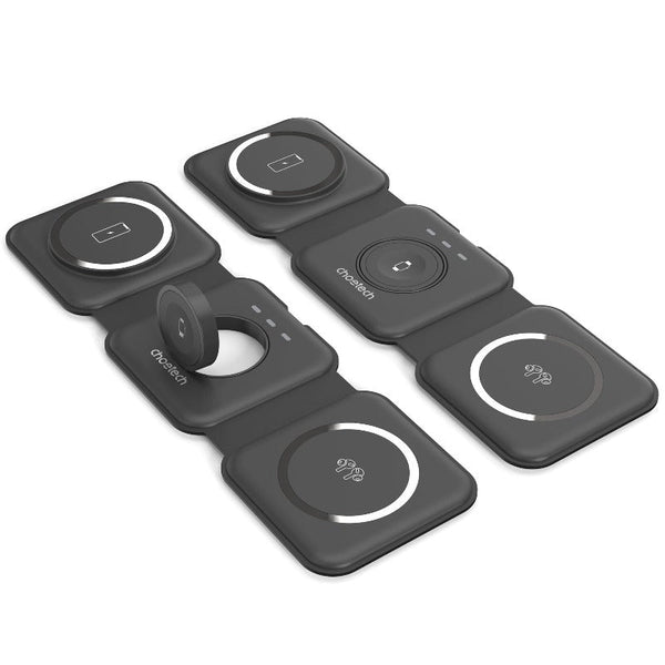 Choetech T588 F Bk 3 In 1 Foldable Fast Wireless Charger For Phone/Watch/Earphone Chargers & Cradles