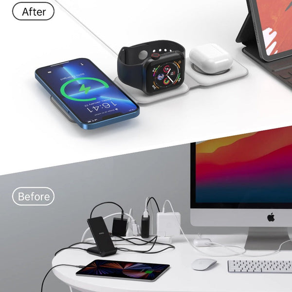 Chargers & Cradles Choetech T588 F Wh 3 In 1 Foldable Fast Wireless Charger For Phone/Watch/Earphone
