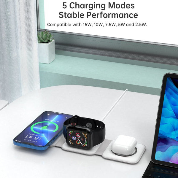 Chargers & Cradles Choetech T588 F Wh 3 In 1 Foldable Fast Wireless Charger For Phone/Watch/Earphone