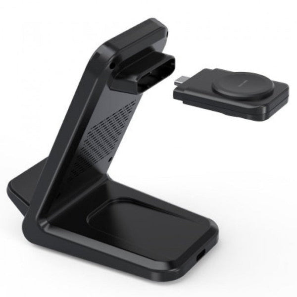 Choetech T608 F Bk 15W 4 In 1 Wireless Charger Stand For Iwatch And Samsung Watch (Black) Chargers & Cradles
