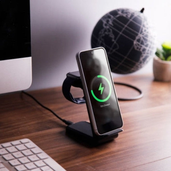 Choetech T608 F Bk 15W 4 In 1 Wireless Charger Stand For Iwatch And Samsung Watch (Black) Chargers & Cradles