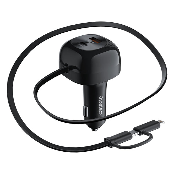 Choetech Tc0036 Pd45w Usb C+Usb A Car Charger With C+L Interface Usb Cables Hubs & Adapters